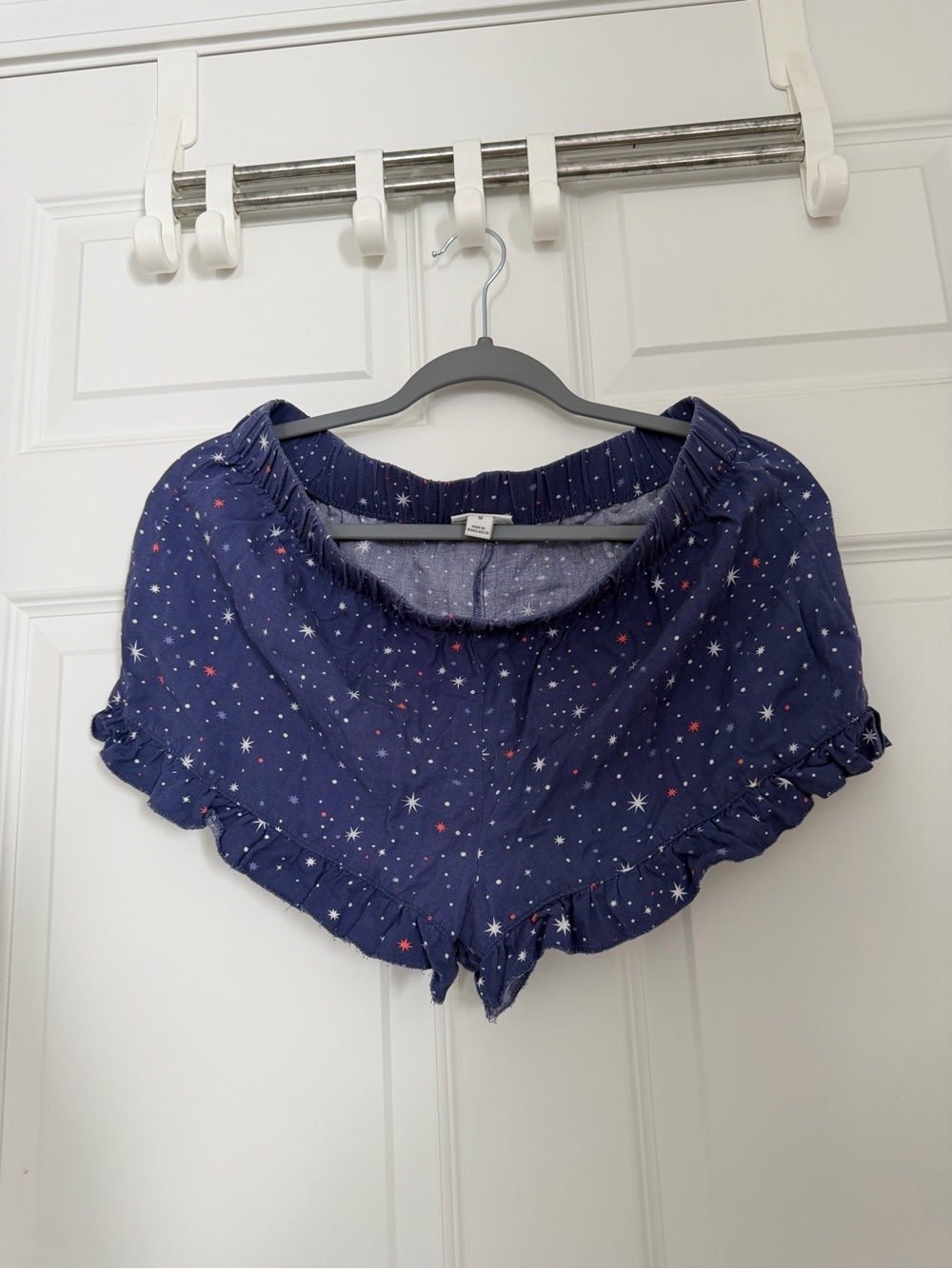Women's Navy Star-Print Ruffle Shorts Top
